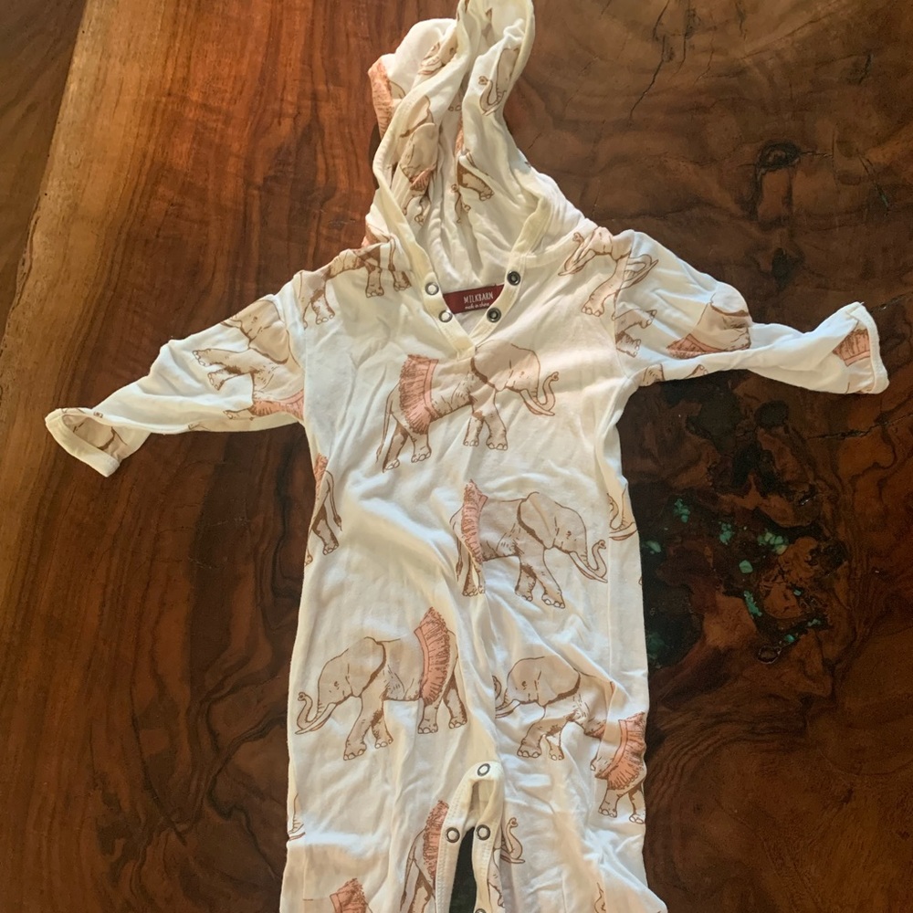 Milkbarn Hooded Elephant Romper